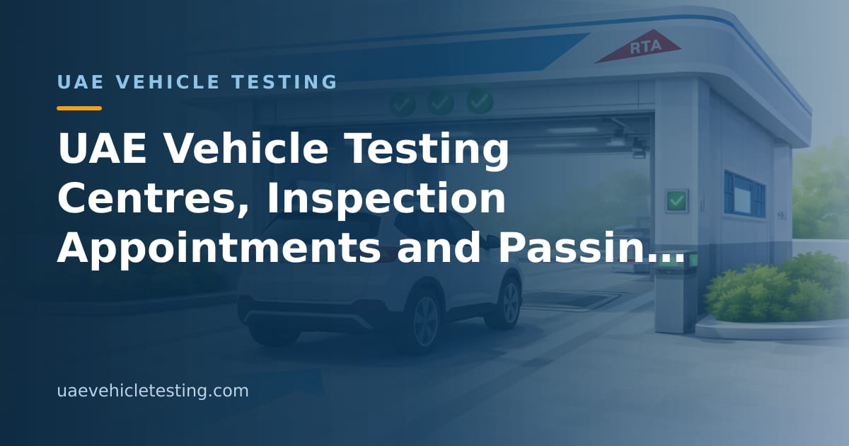 UAE Vehicle Testing | Centres, Brands & Booking Guides